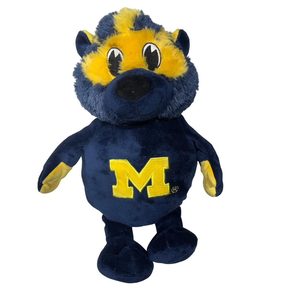 Michigan Wolverines 2-in-1 Reverse-A Pal‎ Mascot Plush Football Maize Blue